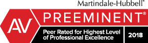 Martindale-Hubbell | AV Preeminent | Peer Rated for Highest Level of Professional Excellence | 2018