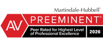 Martindale-Hubbell | AV Preeminent | Peer Rated for Highest Level of Professional Excellence | 2026
